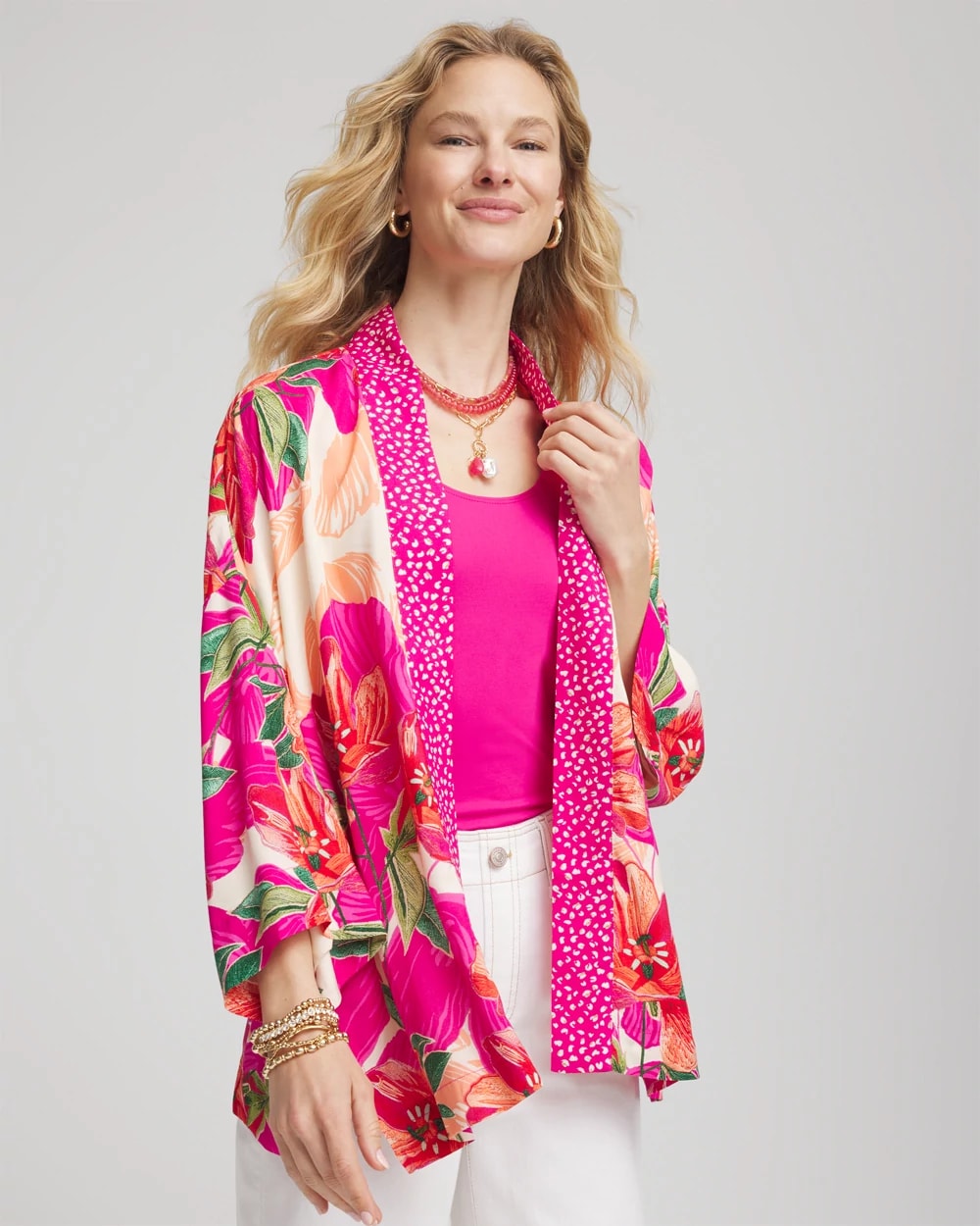 Tropical Floral Short Kimono | Chico's Tropical Floral Short Kimono | Chico's